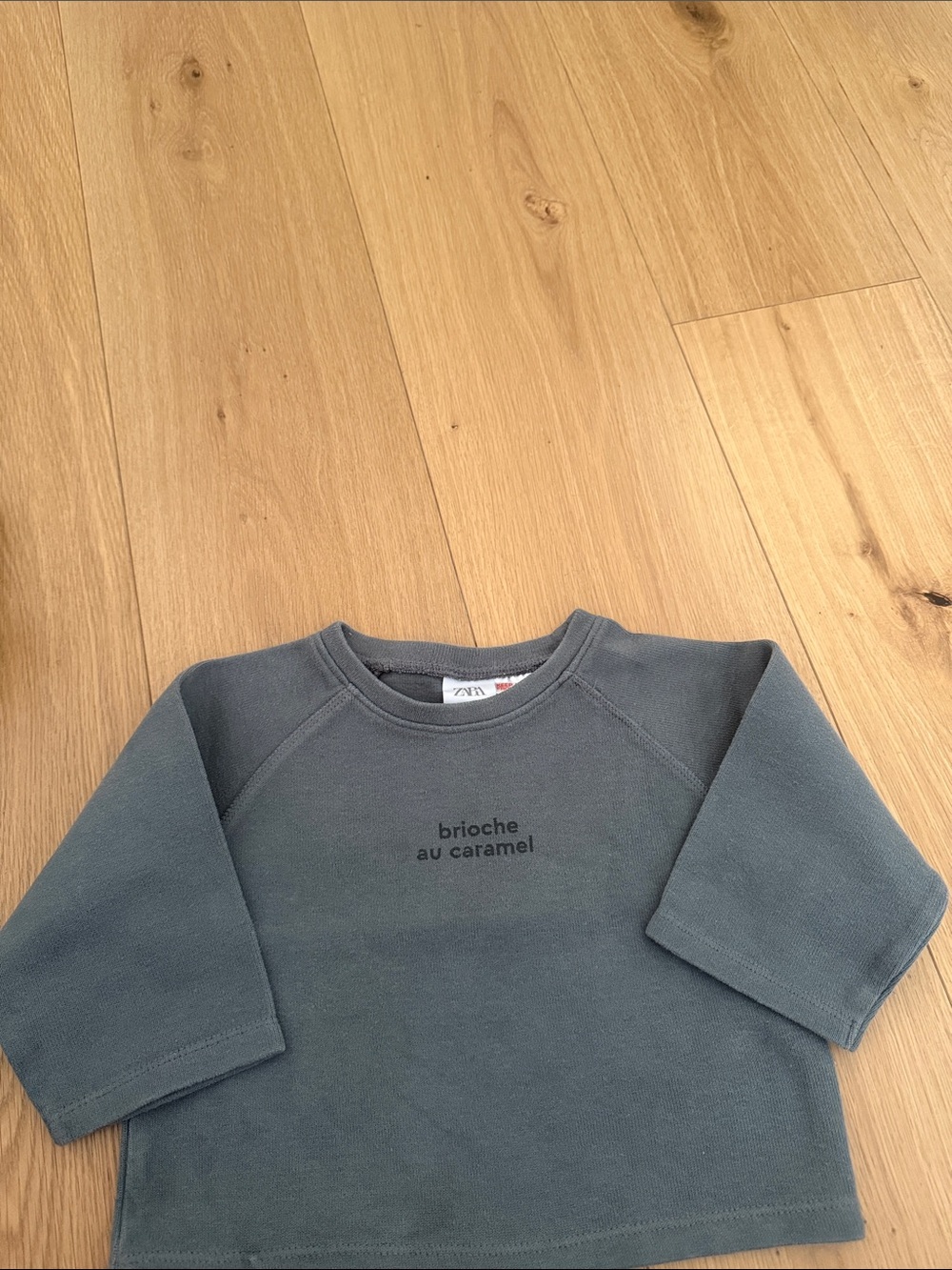 Zara Kids Slate Blue 'brioche au caramel' Long Sleeve Sweatshirt